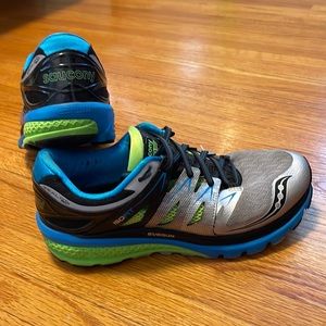 Saucony Zealot ISO 2, silver, blue, green & black running shoe